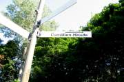 Panneau de signalisation du chemin Camillien Houde sur le Mont-Royal