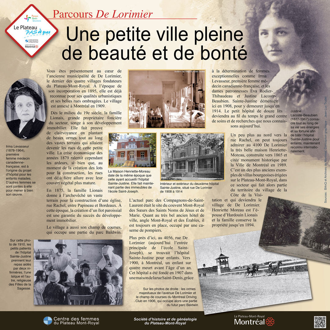Plaque du pôle historique du village De Lorimier