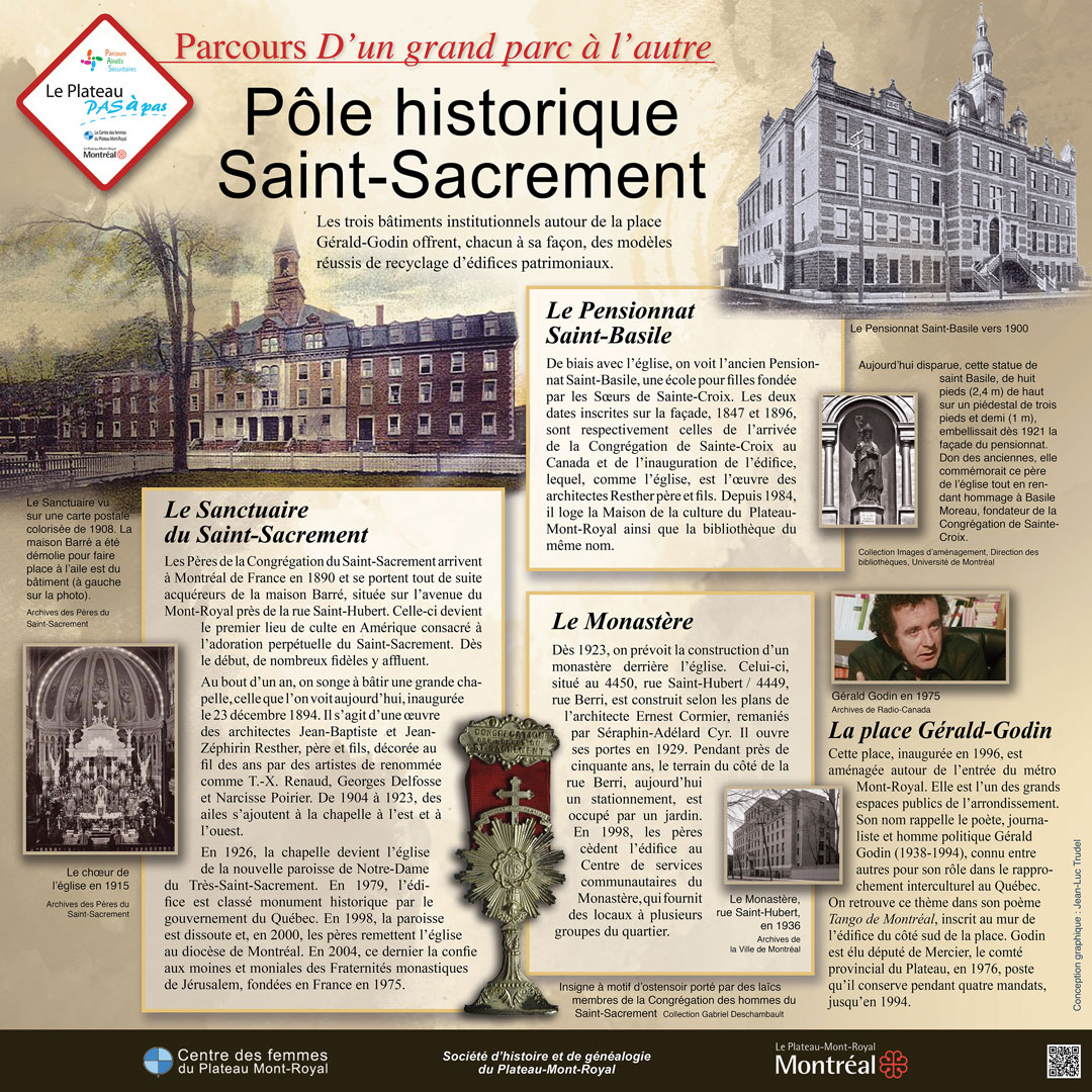Plaque du pôle historique du Saint-Sacrement