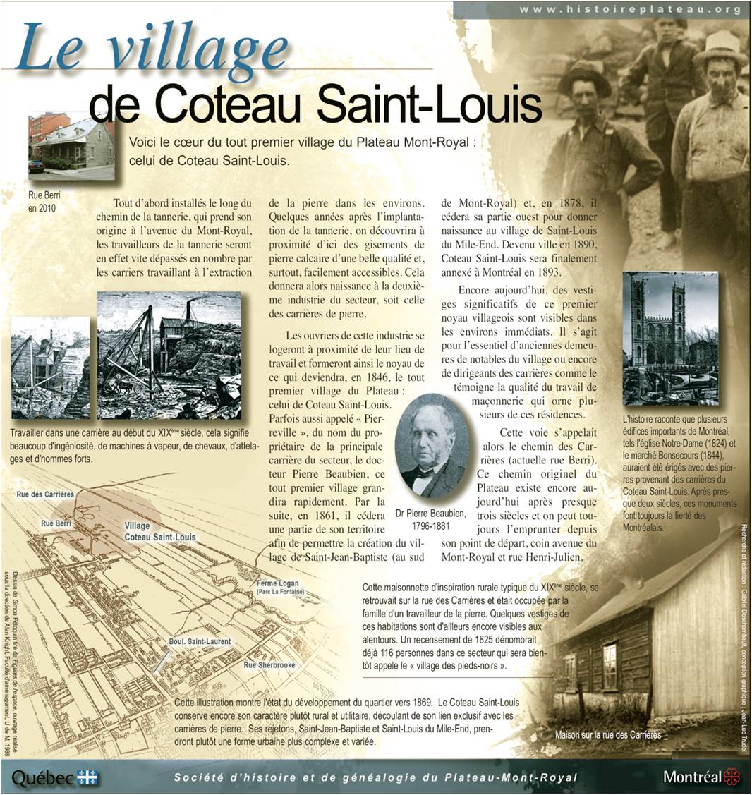 Plaque du Village Coteau Saint-Louis